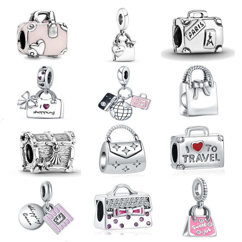 New Silver Fashion Bag Series Pendant Amulet Fit Pandora Original Women Bracelet DIY Fine Dangle 925 Jewelry Suitcase Bead Charm
New Silver Fashion Bag Series Pendant Amulet Fit Pandora Original Women Bracelet DIY Fine Dangle 925 Jewelry Suitcase Bead Charm