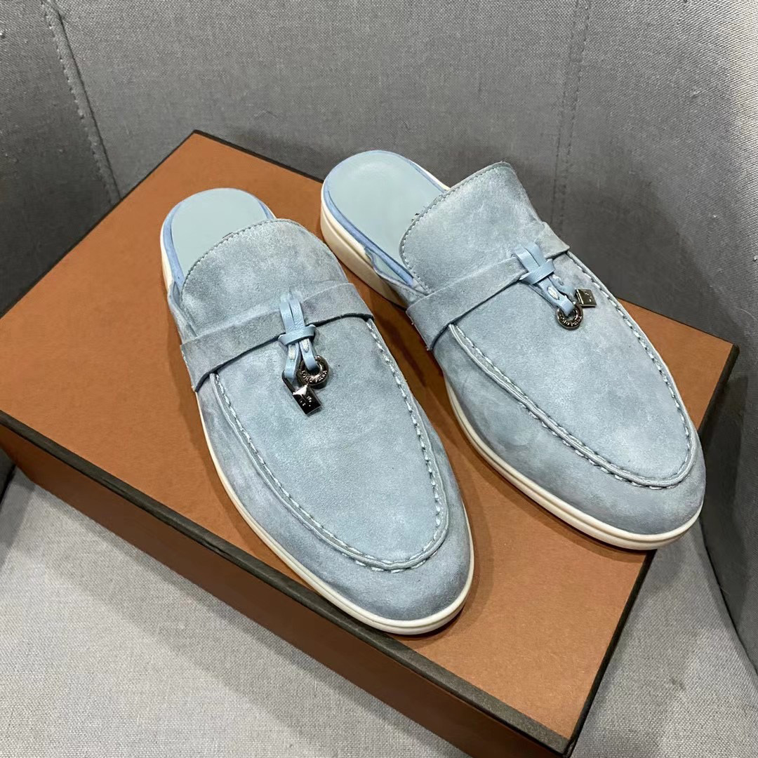 LP PIANA Summer Walk Charms embellished suede slippers Macaroon Luxe Mule shoes Genuine leather casual slip on flats women Luxury Designers factory footwear, Apricot
LP PIANA Summer Walk Charms embellished suede slippers Macaroon Luxe Mule shoes Genuine leather casual slip on flats women Luxury Designers factory footwear, Apricot