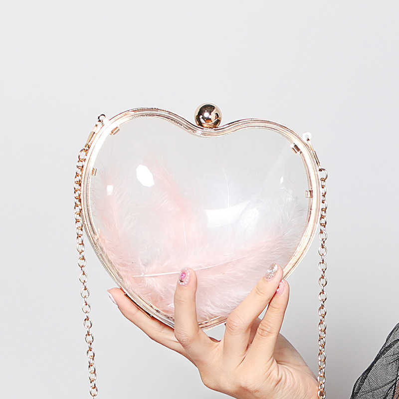 Transparent Acrylic Evening Trendy Heart Shape Clutch Bag Wedding Bride Shoulder Bags Fashion Party Small Clutches LadiesL230302