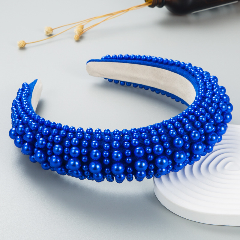 Headbands Baroque Sponge Full Pearl Headbands Fashion Hair Accessories Women's Handmade Beads Trend Banquet Hairband Hair Hoop Headwear 230302