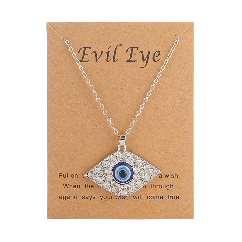 26 Styles Blue Turkish Evil Eyes Pendant Necklace Creative Diamond Devil's Eye Silver Chain Necklaces Jewelry Gift