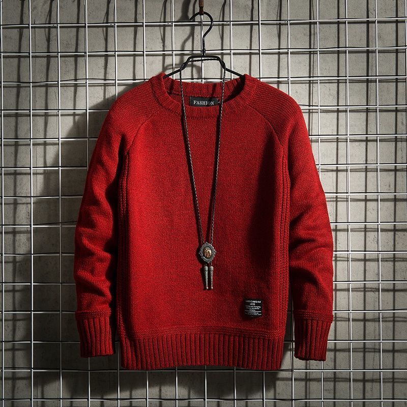 Men's Sweaters Stylish Solid Color O-Neck Knitted All-match Sweater Men's Clothing Autumn Oversized Casual Pullovers Korean Tops 230302