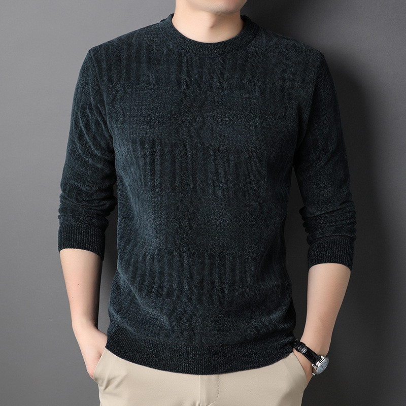 Men's Sweaters Fleece Sweater Men Long Sleeve O-neck Warm Soft Winter and Autumn Clothing Loose Thick Male Sweater Pullover Knitwear 230302