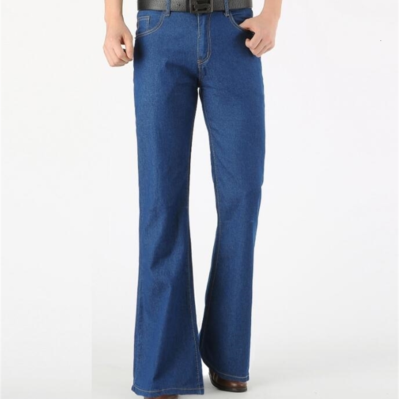 Men's Jeans Men Flared Jeans Thin Summer Nostalgic Vintage Denim Trouser Bottoms 230302