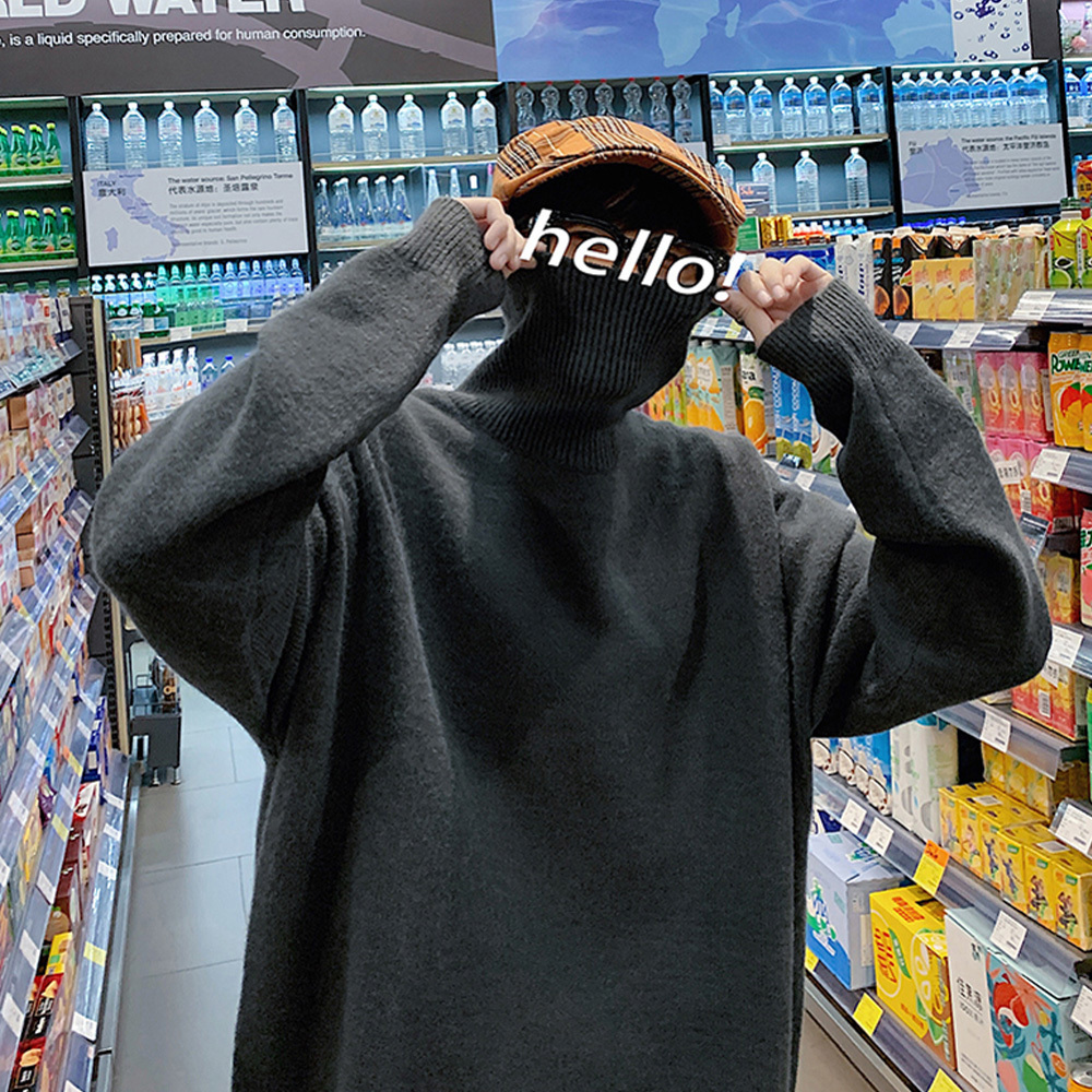 Men's Sweaters Men Turtleneck Sweater Knitted Sweaters Warm Mens Loose Casual Pullovers Bottoming Shirt Autumn Winter Solid Color Pullovers 23030