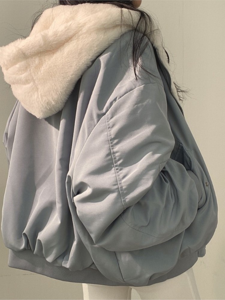 Women's Jackets Winter Cashmere Thickening Hooded Short Coat On Both Sides Lamb Wool Cotton Wear Chaquetas Y2k Trf 230301
