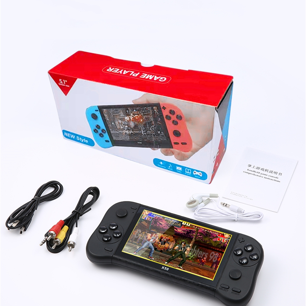 X50 Video Game Player 5.1 HD screen 64bit supports multiple emulators ortable Handheld Retro Game Console Video Player TV output
X50 Video Game Player 5.1 HD screen 64bit supports multiple emulators ortable Handheld Retro Game Console Video Player TV output