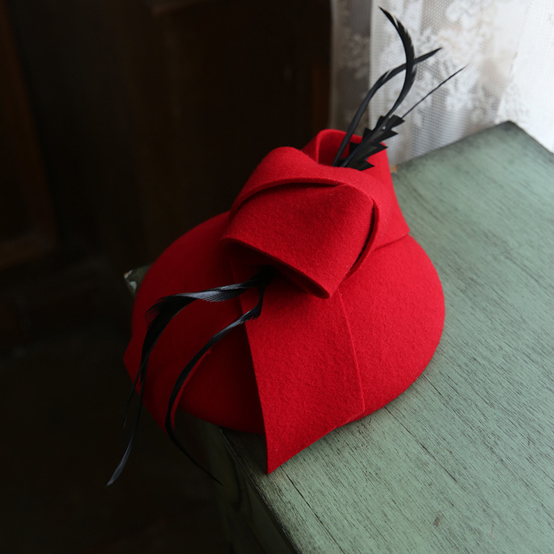 Hair Clips Barrettes Women Chic Fascinator Hat Cocktail Wedding Church Headpiece kentucky Headwear Feather Hair Accessories 100% Wool Felt Fascinator 