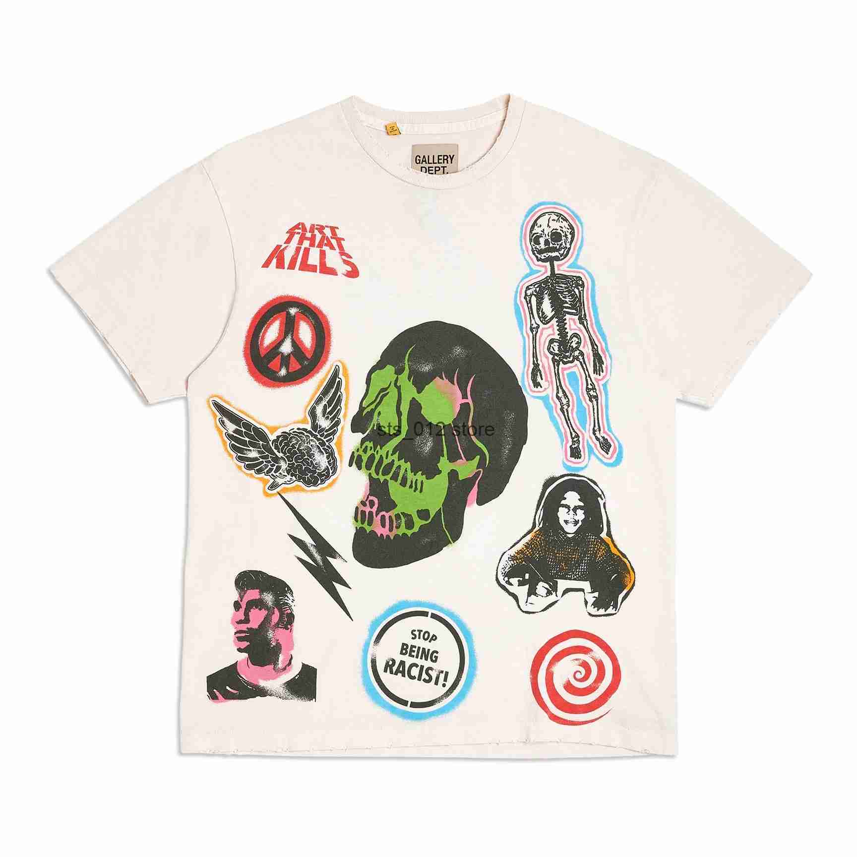 Men' T-Shirts 22SS skull head flame color English letter printing cut and damaged women' short-sleeved fashion couple Tee T230302, Rice white
Men' T-Shirts 22SS skull head flame color English letter printing cut and damaged women' short-sleeved fashion couple Tee T230302, Rice white