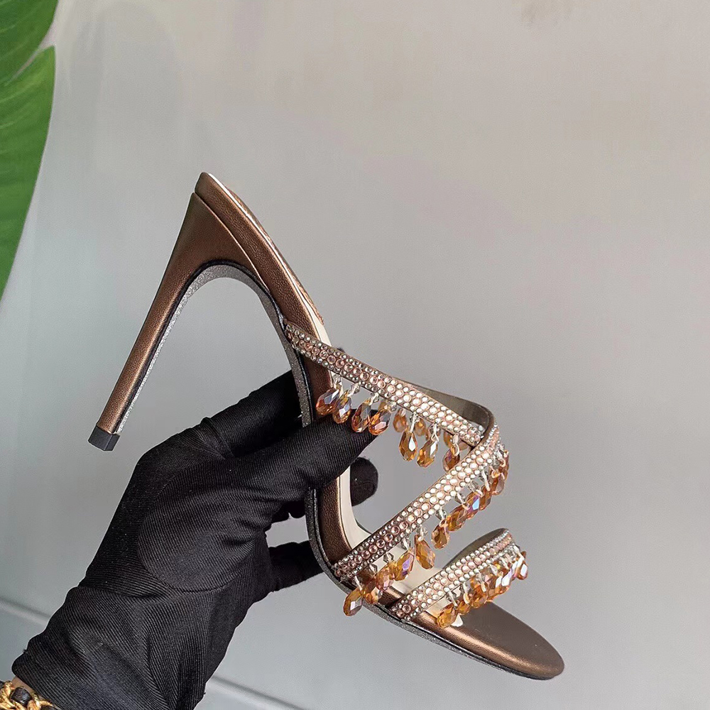 Rene caovilla crystal Chandelier embellished strap slippers mules shoes Rhinestone spool Heel women's heels Luxury Designers heeled sandals factory footwear, Apricot
Rene caovilla crystal Chandelier embellished strap slippers mules shoes Rhinestone spool Heel women's heels Luxury Designers heeled sandals factory footwear, Apricot
