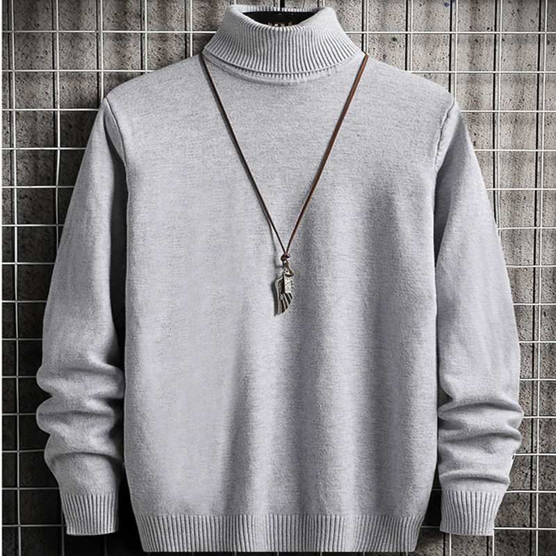 Men's Sweaters Spring Autumn Acrylic Men's Sweater Turtleneck Long Sleeve Pullover Knitted Solid Slim Thin Korean Style Fashion Casual Sweat