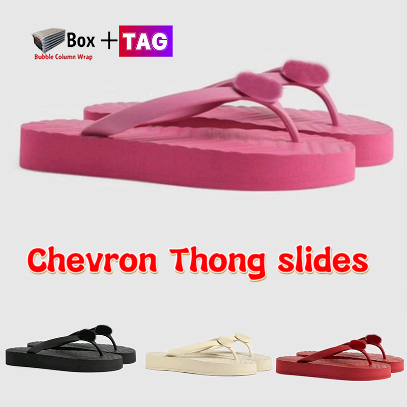 

With box Slippers Chevron thong slides Flip Flops Resin Signature platform sandals Shoes ladies Beach Slide women Flat Slipper Summer Outdoor Rubber sandal, 01.
