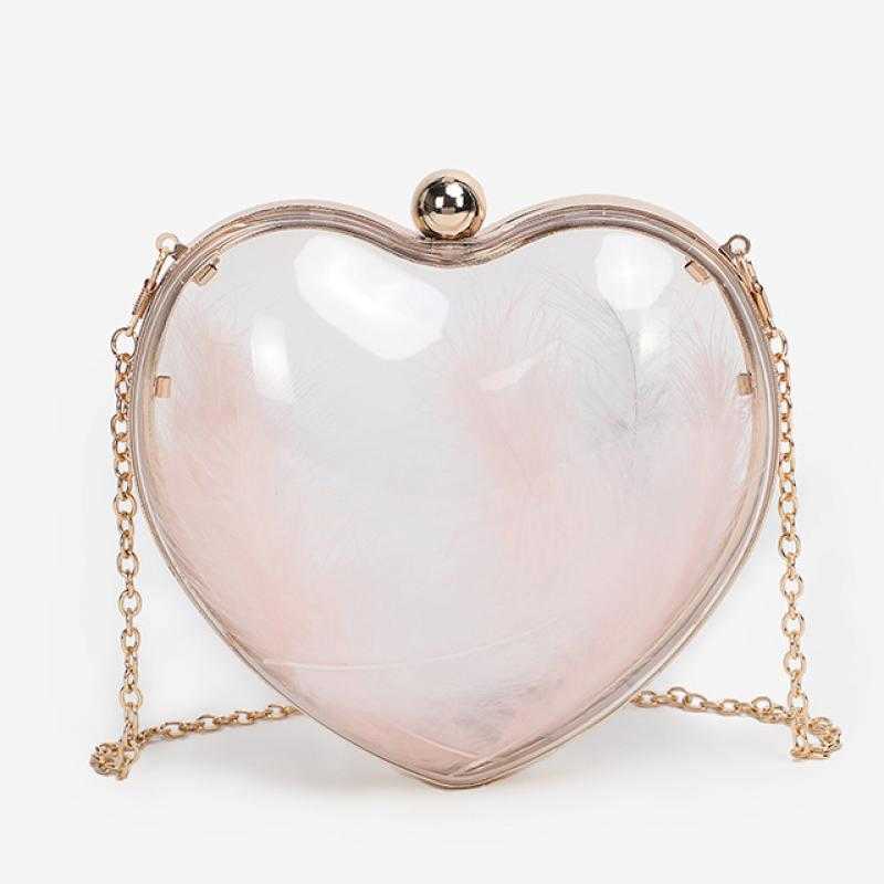 Transparent Acrylic Evening Trendy Heart Shape Clutch Bag Wedding Bride Shoulder Bags Fashion Party Small Clutches LadiesL230302