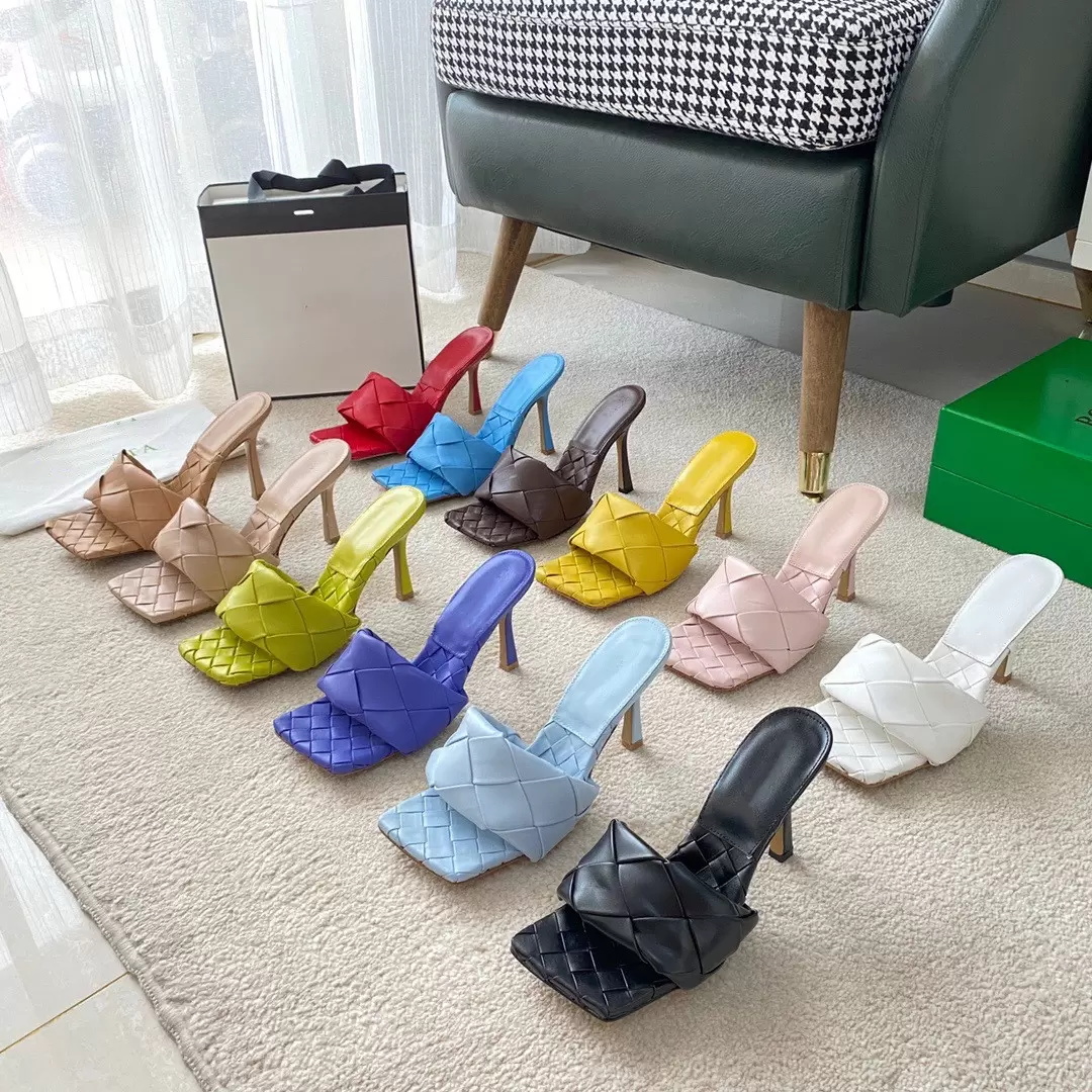 Designer Sandals Lido Slipper High Heel Shoes Women Loafers Square Leather Mules Womens Classic Summer Beach Slippers Flat Shoes Multicolour Fashion