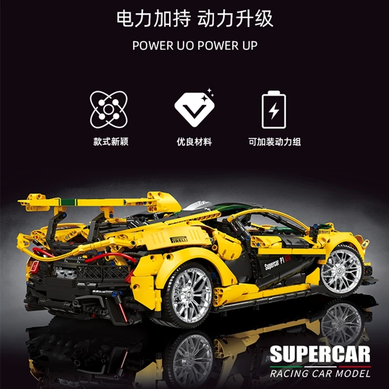 P1 Super Speed Sports RC Racing Car Building Blocks With Motor Moc 91101 3316Pcs High-Tech Brick Model Toys Chrismas Boys Assembly Bricks Kids Birthda