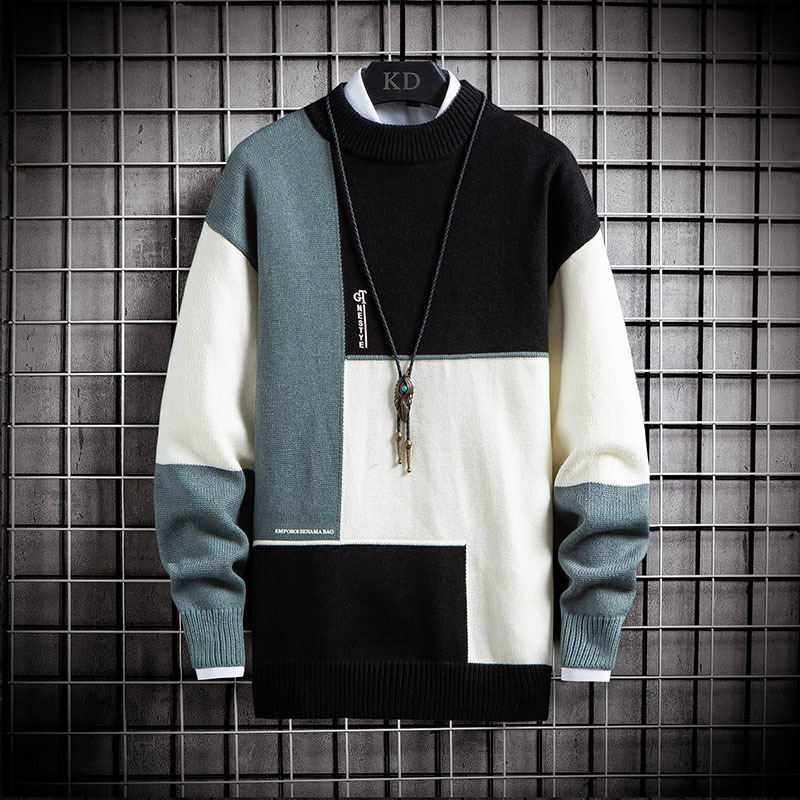 Men's Sweaters Spring Autumn Patchwork Jumper Mens Sweater Winter Clothes Mens Sweaters Pullover Men's Jumpers Korean Clothes M-5XL 230302