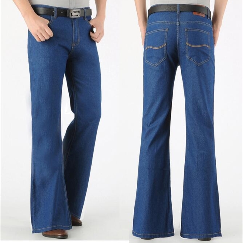 Men's Jeans Men Flared Jeans Thin Summer Nostalgic Vintage Denim Trouser Bottoms 230302