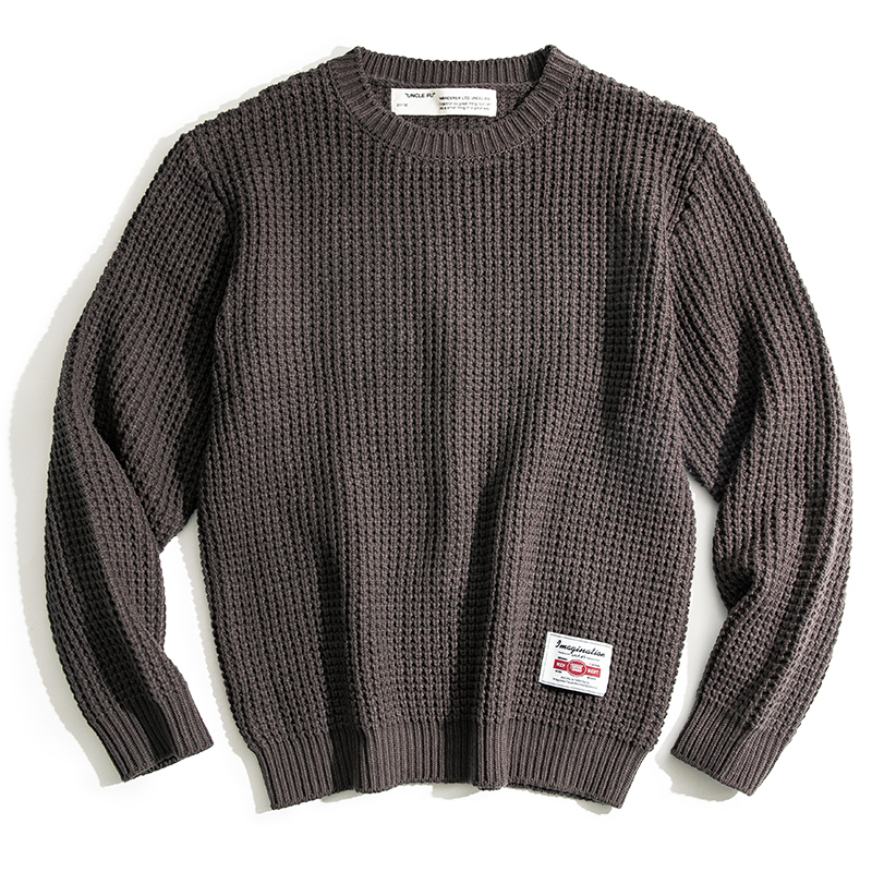 Men's Sweaters Maden Men's Winter Oversize knitted Pullover Sweater Toolkit Japan Vintage Solid O-Neck Autumn Winter Coffee Male Knit Sweate