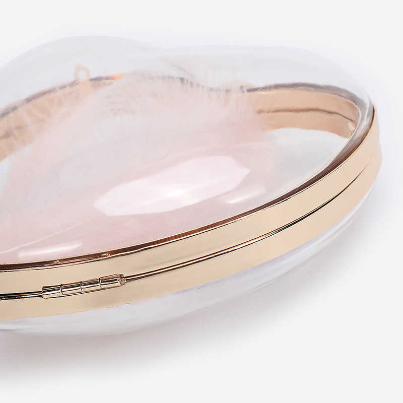 Transparent Acrylic Evening Trendy Heart Shape Clutch Bag Wedding Bride Shoulder Bags Fashion Party Small Clutches LadiesL230302