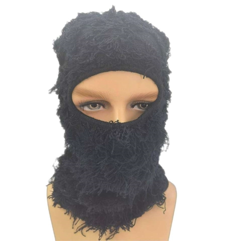 BeanieSkull Caps Ski Mask Storm Knitted Distressed Camo Balaclava Ski Mask Custom Grassy Balaclava 230301