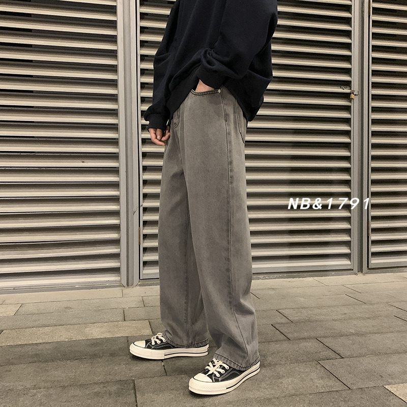 Men's Jeans 5 Colors Straight Leg Baggy Jeans for Men Classic Simple Retro Comfort Casual Fashion Streetwear Male Wide Leg Denim Trousers 230302