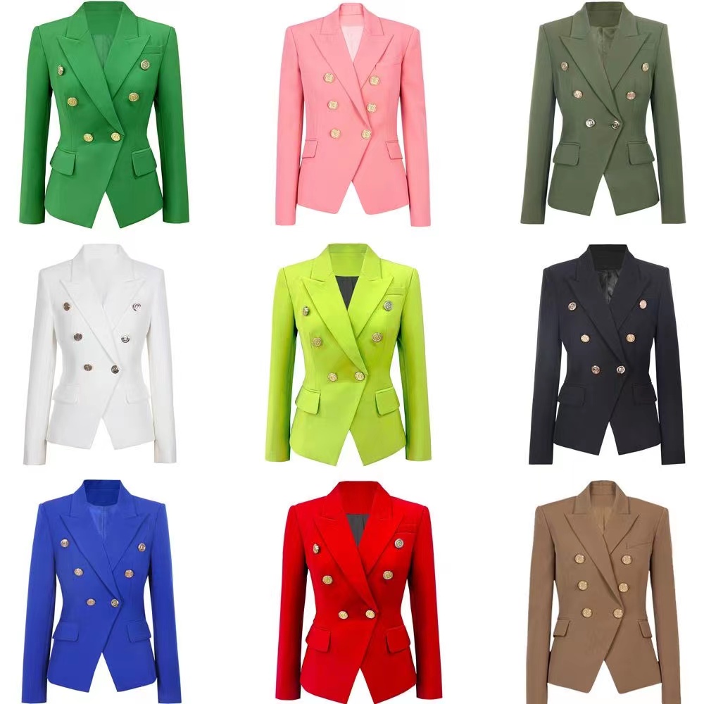 Designer women Blazers Original Womens jacket Double-Breasted Slim Jackets Metal Buckles Blazer Retro Shawl Collar Outwear
Designer women Blazers Original Womens jacket Double-Breasted Slim Jackets Metal Buckles Blazer Retro Shawl Collar Outwear