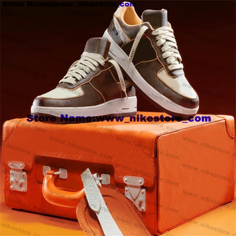 With Box AirForce 1 Damier Azur Monograms Brown Shoes Sneakers Size 14 Men Us 14 Women Running Us14 Eur 48 Forces One Low Trainers AF1s Air Us 13 Skateboard Zapatillas