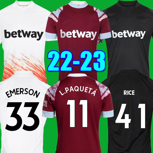 22 23 West Hams L.PAQUETA Soccer Jerseys RICE BOWEN LANZINI ANTONIO EMERSON NOBLE FORNALS DAWSON Vlasic SOUCEK 2022 2023 top Football Shirt Unifroms kids kit set, Home
22 23 West Hams L.PAQUETA Soccer Jerseys RICE BOWEN LANZINI ANTONIO EMERSON NOBLE FORNALS DAWSON Vlasic SOUCEK 2022 2023 top Football Shirt Unifroms kids kit set, Home
