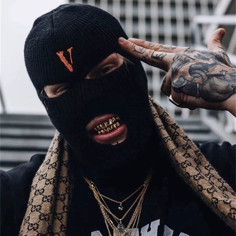 BeanieSkull Caps Ski Mask Storm Knitted Distressed Camo Balaclava Ski Mask Custom Grassy Balaclava 230301