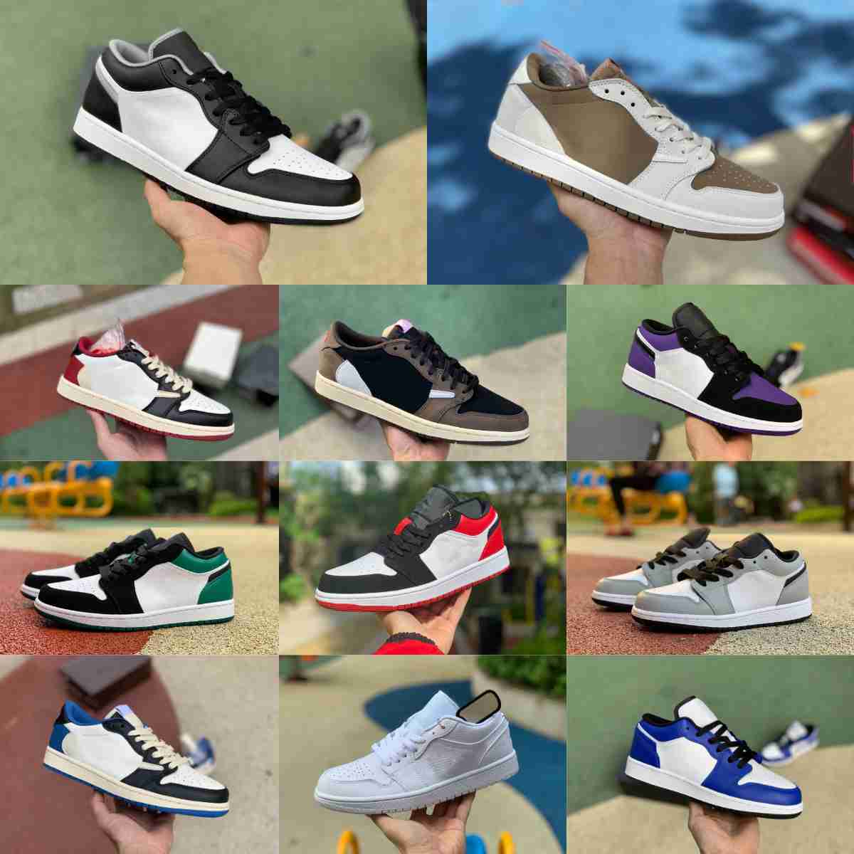 

2023 Fragment TS Jumpman X 1 1S Low Basketball Shoes UNC Court Purple Black Shadow Panda Emerald Mystic Green White Brown Red Gold Grey Toe Designer Sports Sneakers, Please contact us