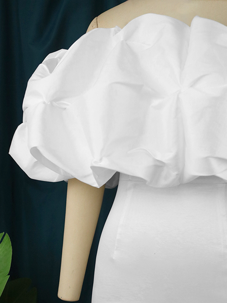 Casual Dresses White Party Dresses Off Shoulder Ruffles Women Evening Wedding Event Outfits for Ladies Autumn Birthday Gowns Large Size 4XL 230302