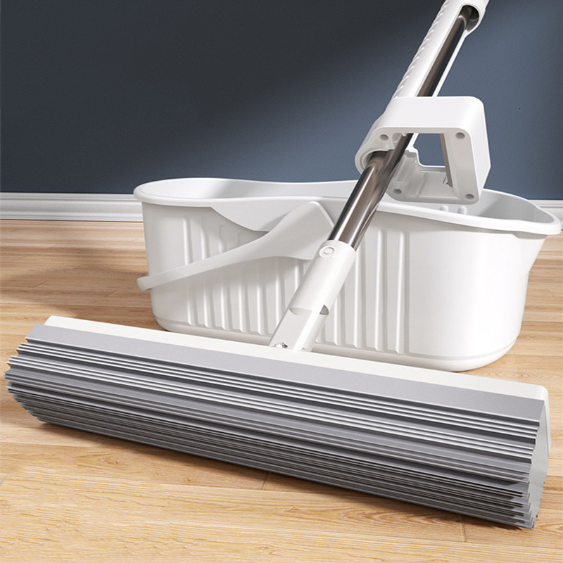 Mops Squeeze Magic Self-Cleaning Water Washing Collodion Balai or No-hand Wringer Mop Kit Household Cleaning 230302