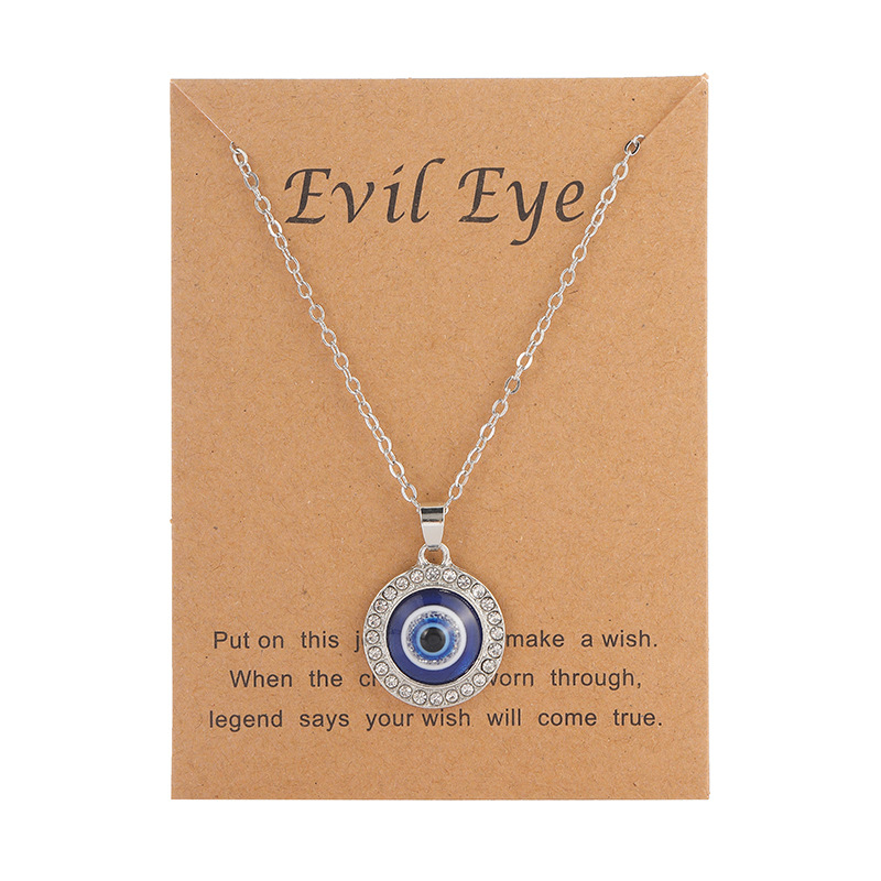 26 Styles Blue Turkish Evil Eyes Pendant Necklace Creative Diamond Devil's Eye Silver Chain Necklaces Jewelry Gift