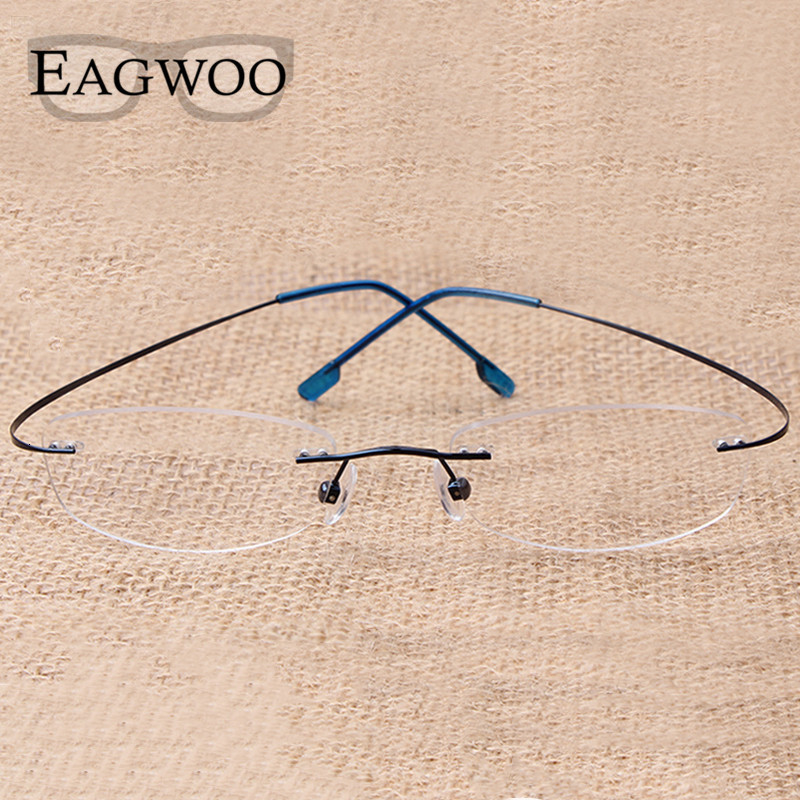 Sunglasses Frames Pure Eyeglasses Rimless flexible Optical Frame Prescription Spectacle Frameless Glasses Eye glasses 010 Line Temple 230302