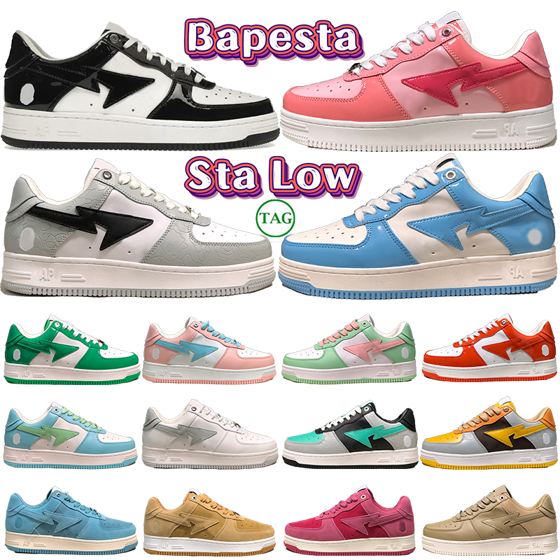 Bapesta Sta Low Casual Shoes Mens Womens Patent Leather Blue Black white Color Camo Combo Pink Grey Black Sneakers Fashion Luxury Designer Men Platform Trainers
Bapesta Sta Low Casual Shoes Mens Womens Patent Leather Blue Black white Color Camo Combo Pink Grey Black Sneakers Fashion Luxury Designer Men Platform Trainers