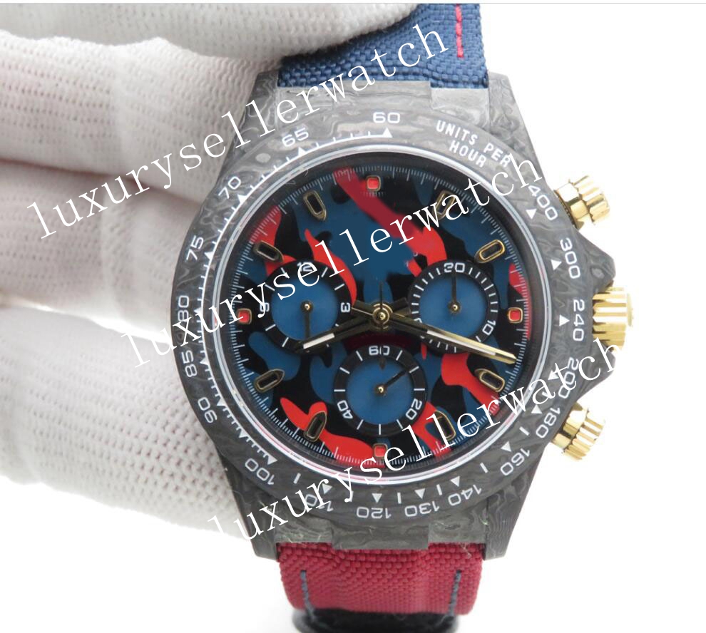 Men's Super OM DIW Military Red Edition ETA 7750 40MM Carbon Dial with Military Red Motiff Red and Blue Nylon Strap with Buckle Chronograph Sapphire Wristwatches
Men's Super OM DIW Military Red Edition ETA 7750 40MM Carbon Dial with Military Red Motiff Red and Blue Nylon Strap with Buckle Chronograph Sapphire Wristwatches