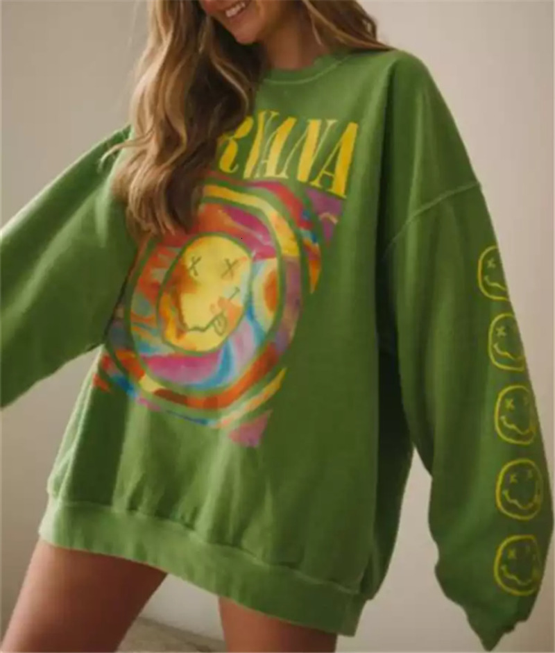Women's Hoodies Sweatshirts Harajuku Spring Autumn Pullover Printed O-neck Sweatshirt Kpop Aesthetic Goth Oversized Tops Streetwear 230302