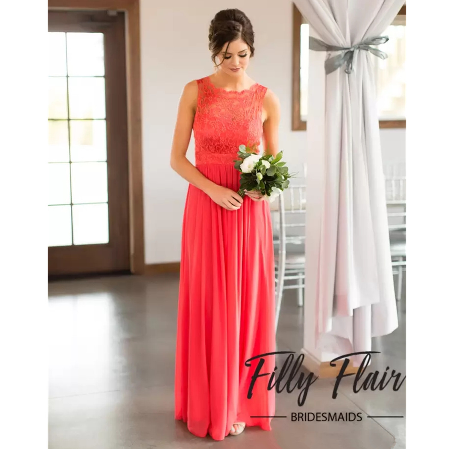 New Country Navy Blue Scoop Bridesmaid Dresses Cheap 2023 Beach Chiffon Wrinkles Lace Sheer Long Pregnant Maid of Honor Gowns