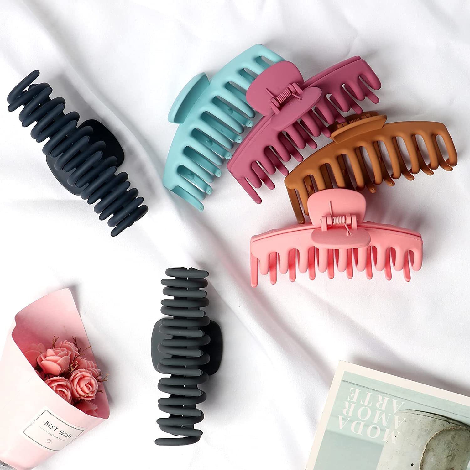 Hair Clips Barrettes 12 Pack Hair Claw Clips 4.33 Inches Nonslip Large Matte Hair Clamps for Long HairHair Accessories for Women 230302