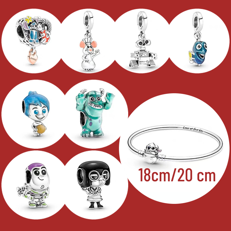 The New Popular S925 Sterling Silver Disney Cute Elephant Suspension Pendant Original Charm Is Suitable for Bracelet DIY Jewelry Production Free Shipping