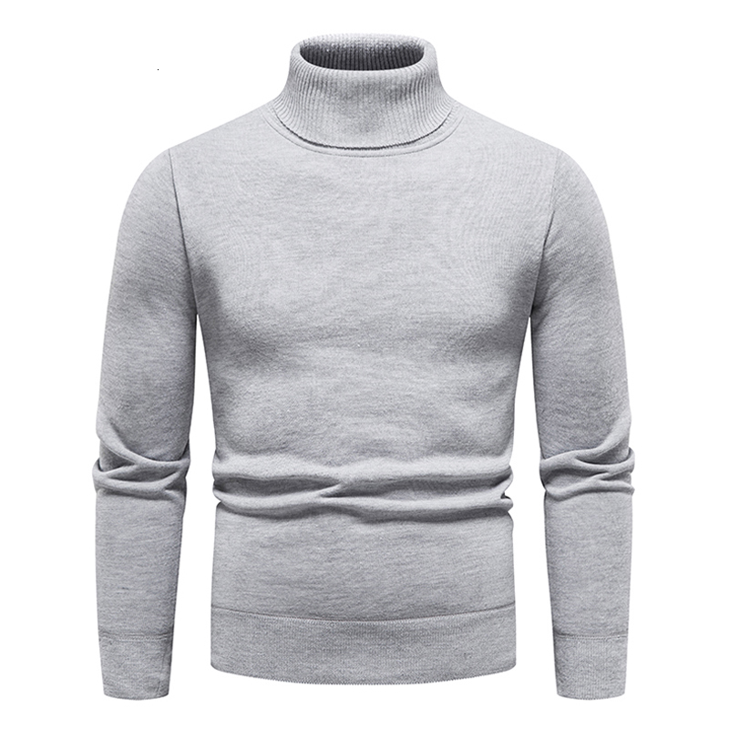 Men's Sweaters Autumn Winter Solid Turtleneck Sweater Men Slim Fit Knitted Pullovers Mens Fashion Turtleneck Pullover Knitting Sweaters Men 23030