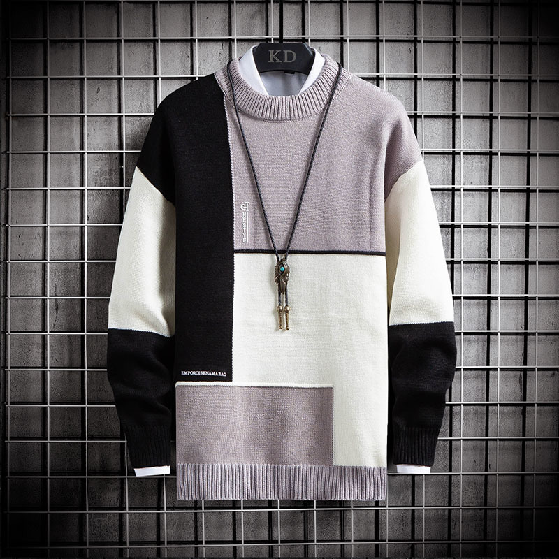 Men's Sweaters Spring Autumn Patchwork Jumper Mens Sweater Winter Clothes Mens Sweaters Pullover Men's Jumpers Korean Clothes M-5XL 230302
