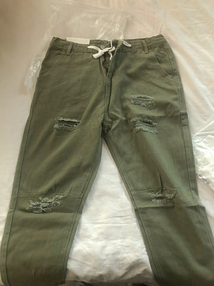 Men's Jeans Holes Jeans Men And Women Summer High Waist Thin Color Loose Straight Denim Ankle-length Harem Pants Men And Women Jeans 230302