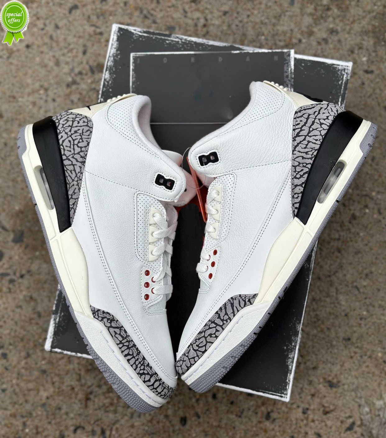 Shoes Outdoor Authentic 3 White Cement Reimagined 3S Summit Fire Red Black Cement Grey Sports Outdoor Sneakers Original DN3707-100
Shoes Outdoor Authentic 3 White Cement Reimagined 3S Summit Fire Red Black Cement Grey Sports Outdoor Sneakers Original DN3707-100