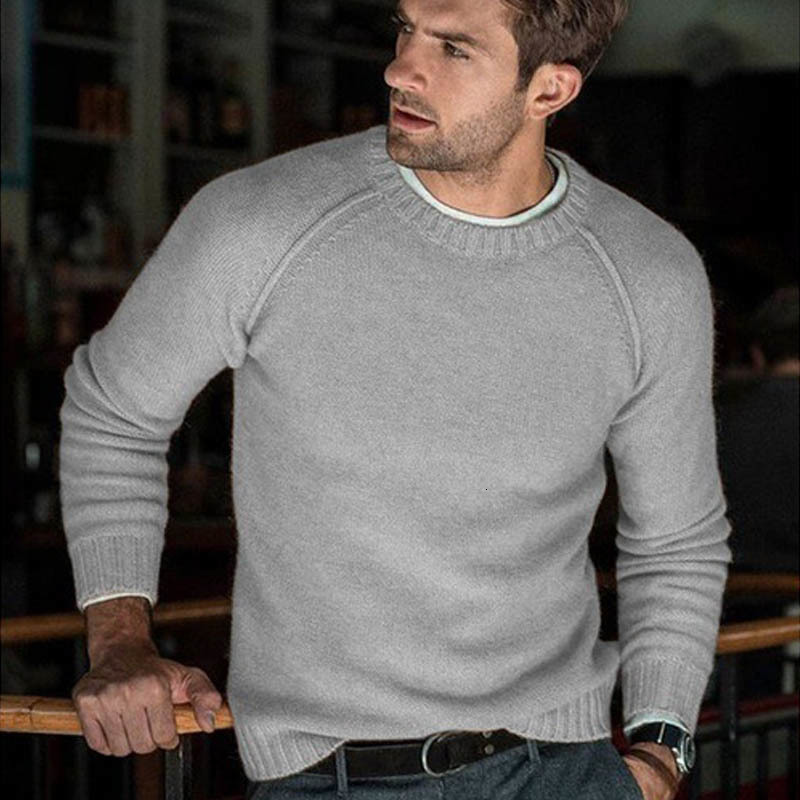 Men's Sweaters Autumn Winter Solid Sweater Men Casual Slim Fit Mens Knitted Sweaters Comfort O-Neck Knitwear Pullover Men S-3XL Pull Homme 230302