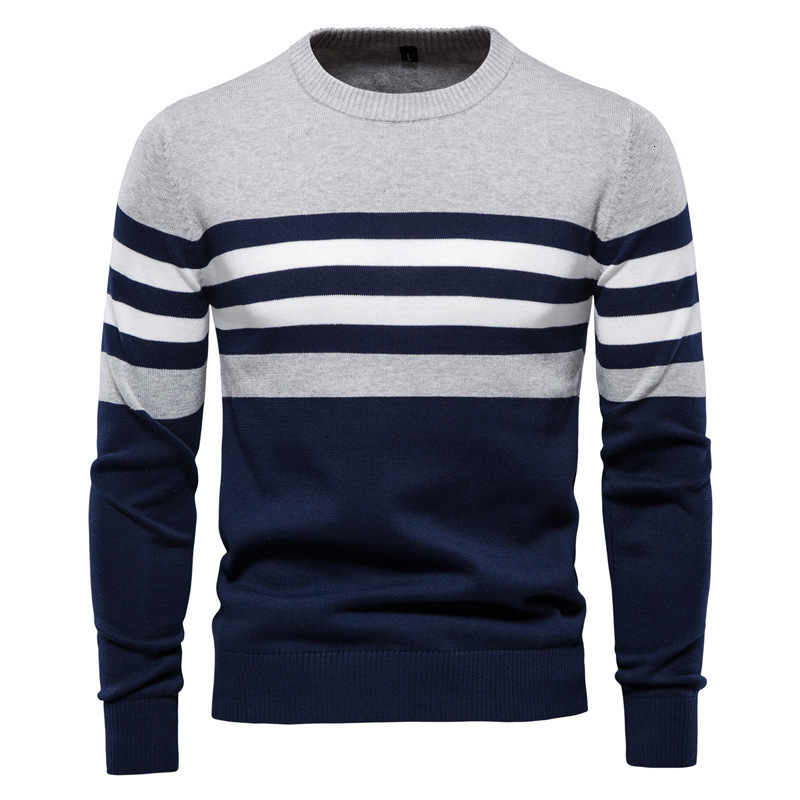 Men's Sweaters Sweater Men Pullover Cotton Striped Sweaters Male Autumn Winter Fashion Jersey Mens Sweaters Basic Boy Jumpers Plus Size 5XL 23030