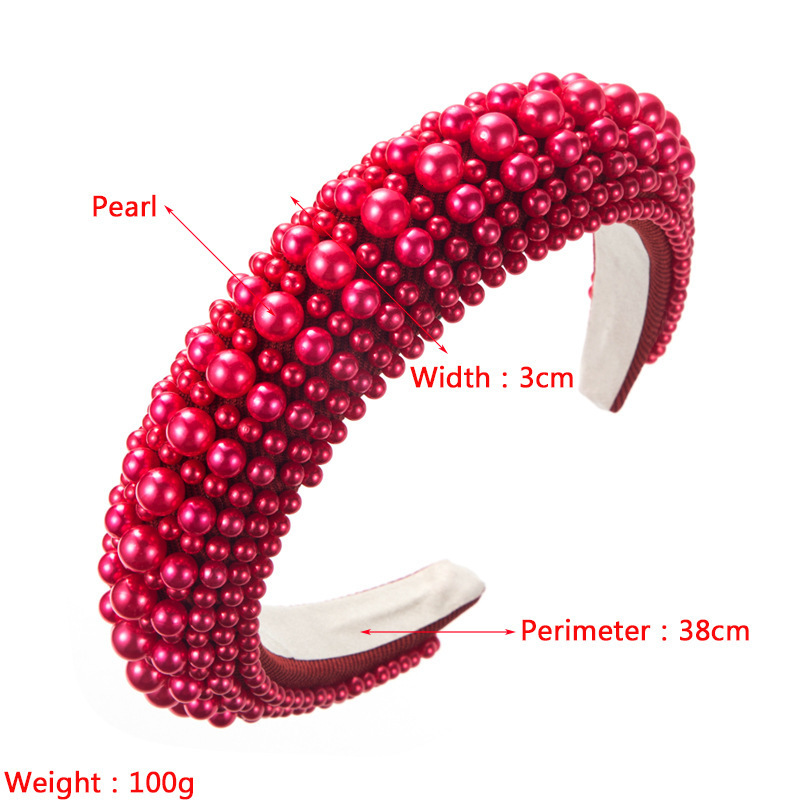 Headbands Baroque Sponge Full Pearl Headbands Fashion Hair Accessories Women's Handmade Beads Trend Banquet Hairband Hair Hoop Headwear 230302