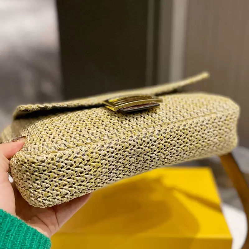 Straw Bag Baguette Handbag Weave Crossbody Bags Luxury Women Flap Wallet Two Genuine leather Shoulders Strap Interior Zipper Pocket Middle, Khaki
Straw Bag Baguette Handbag Weave Crossbody Bags Luxury Women Flap Wallet Two Genuine leather Shoulders Strap Interior Zipper Pocket Middle, Khaki