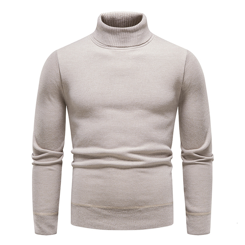 Men's Sweaters Autumn Winter Solid Turtleneck Sweater Men Slim Fit Knitted Pullovers Mens Fashion Turtleneck Pullover Knitting Sweaters Men 23030