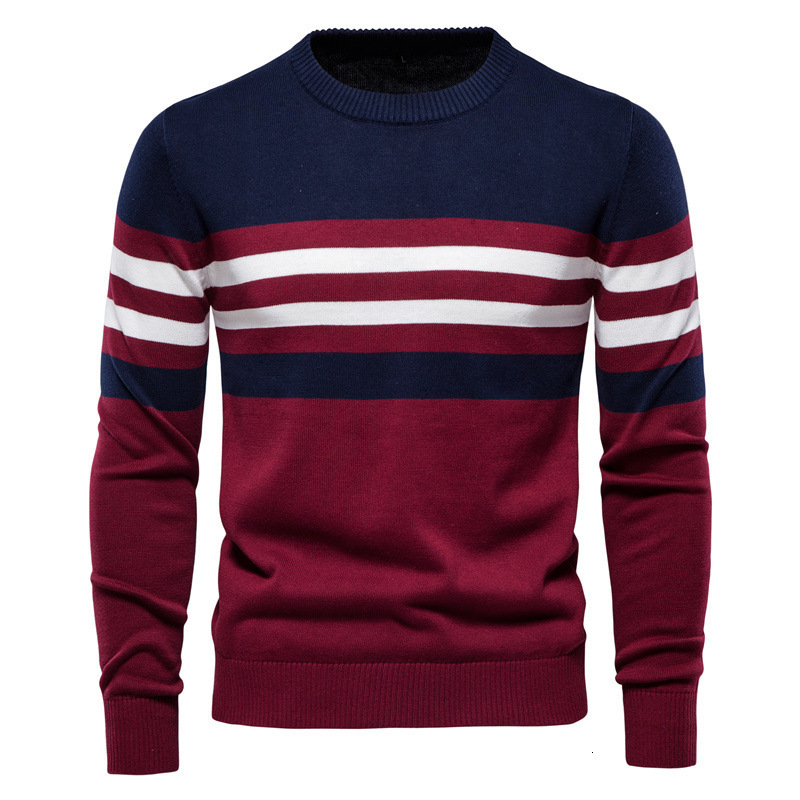 Men's Sweaters Sweater Men Pullover Cotton Striped Sweaters Male Autumn Winter Fashion Jersey Mens Sweaters Basic Boy Jumpers Plus Size 5XL 23030
